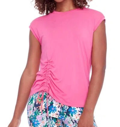 I Love Tyler Madison Cap Sleeve Top With String In Fuchsia In Pink