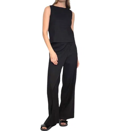 I Love Tyler Madison Darcy Wide Leg Linen Pants In Black