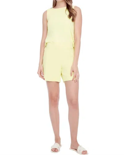 I Love Tyler Madison Elowee Solid Vegan Silk Pleated Short In Lime In Green