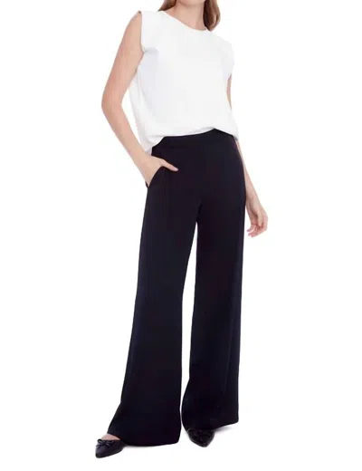 I Love Tyler Madison Fiona Vegan Silk Wide Leg Pant In Black