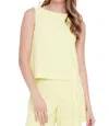 I Love Tyler Madison Gianna Solid Vegan Silk Tank In Lime In Green