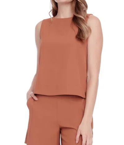 I Love Tyler Madison Gianna Solid Vegan Silk Tank In Mocha In Brown