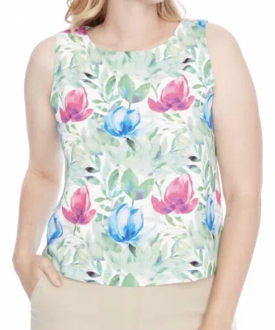 I Love Tyler Madison Gianna Vegan Silk Tank Top In Camellia In Multi