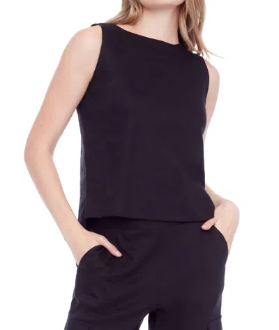I Love Tyler Madison Lila Linen Sleeveless Top In Black