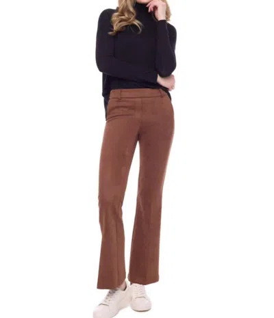 I Love Tyler Madison Paityn Faux Suede Bootcut Pants In Brown