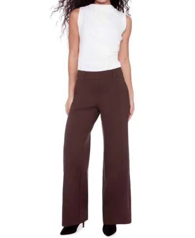 I Love Tyler Madison Ponte Wide Leg Pants In Brown