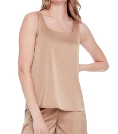 I Love Tyler Madison Rosalie Solid Satin Tank Top In Champagne In Brown