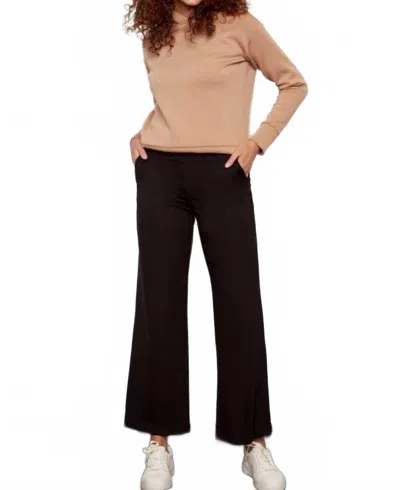 I Love Tyler Madison Roxanne Solid Ponte Wide-leg Pant In Black