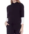 I Love Tyler Madison Stripped Armband Cropped Hoodie Sweatshirt In Black In Black
