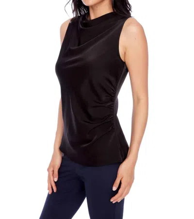 I Love Tyler Madison Veronica Belize Satin Sleeveless Top In Black