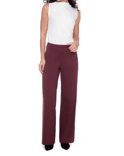 I Love Tyler Madison Audrey Ponte Wide Leg Pant In Merlot In Burgundy
