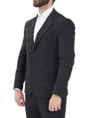 I M Brian Black Polyester Viscose Elastane Rounded Jacket In Black