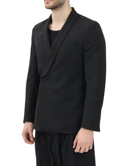 I M Brian Black Polyester Viscose Spandex Rhinestones Jacket
