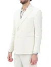 I M Brian White Polyester Viscose Elastane Double-breasted Jacket In White