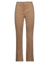 I Malloni Woman Pants Camel Size 10 Linen, Cotton, Polyamide, Elastane In Beige