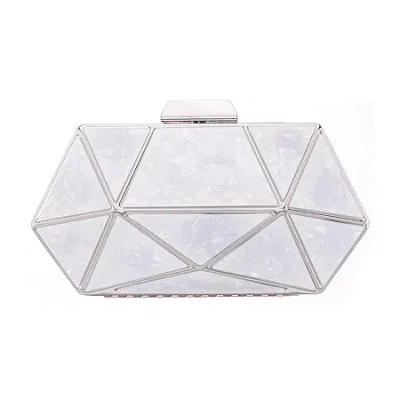 I. Miller Crown Embellished Evening Bag In White