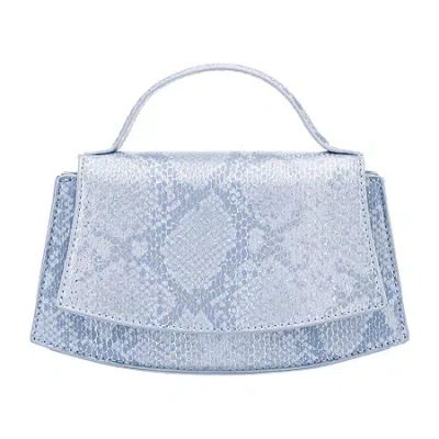 I. Miller Drake Metallic Printed Snake Evening Bag In Blue