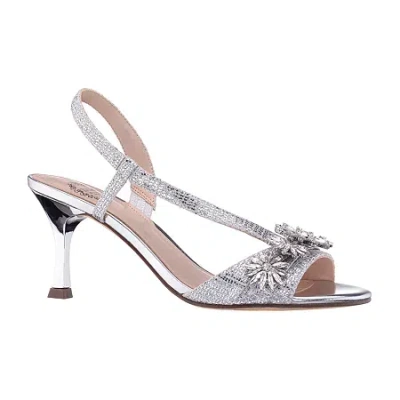 I. Miller Lionel Womens Round Open Toe Flat Heel Pumps In Silver