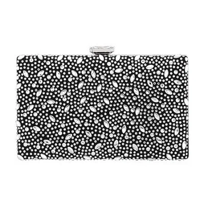 I. Miller Villie Crystal Pattern Minaudiere Evening Bag In Black