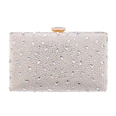 I. Miller Villie Crystal Pattern Minaudiere Evening Bag In Sand