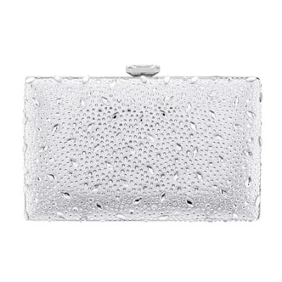 I. Miller Villie Crystal Pattern Minaudiere Evening Bag In Silver