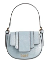 I Oe F Woman Handbag Sky Blue Size - Soft Leather
