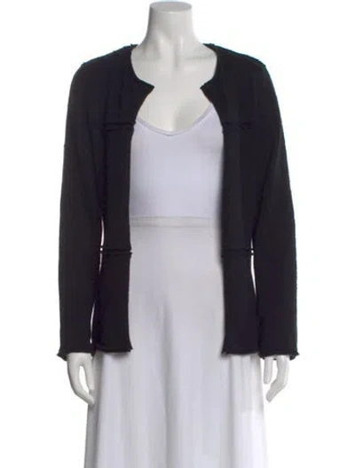 Pre-owned I Pezzi Dipinti Cashmere Open Front Sweater In Black