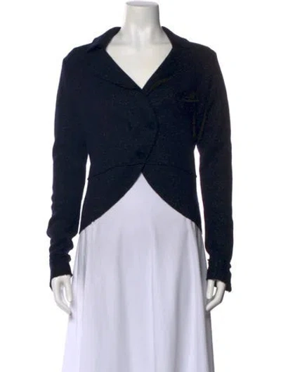 Pre-owned I Pezzi Dipinti Cashmere V-neck Sweater In Blue