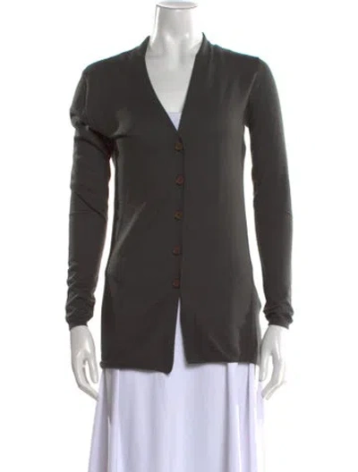 Pre-owned I Pezzi Dipinti Cashmere V-neck Sweater In Gray