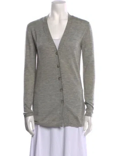 Pre-owned I Pezzi Dipinti Cashmere V-neck Sweater In Gray