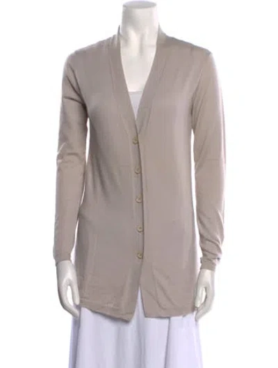 Pre-owned I Pezzi Dipinti Cashmere V-neck Sweater In Neutral