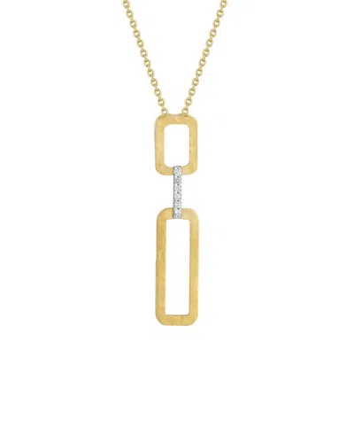 I. Reiss 14k 0.04 Ct. Tw. Diamond Rectangle Pendant Necklaces In Gold