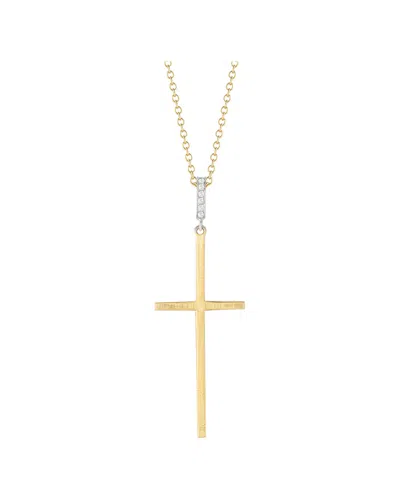 I. Reiss . 14k 0.05 Ct. Tw. Diamond Jerusalem Cross Necklace In Gold