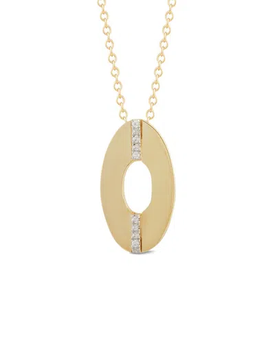 I. Reiss 14k 0.06 Ct. Tw. Diamond Small Open Oval Necklace