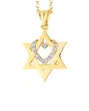 I. Reiss 14k 0.08 Ct. Tw. Diamond Interlocking Star Of David & Heart Necklace