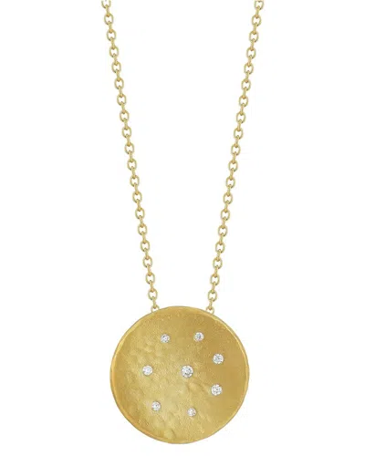 I. Reiss 14k 0.10 Ct. Tw. Diamond Hammered Necklace In Gold
