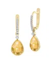 I. Reiss 14k 0.14 Ct. Tw. Diamond & Citrine Earrings