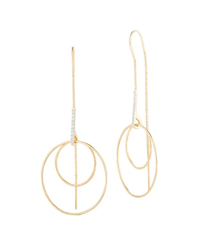 I. REISS I. REISS 14K 0.14 CT. TW. DIAMOND THREAD EARRINGS