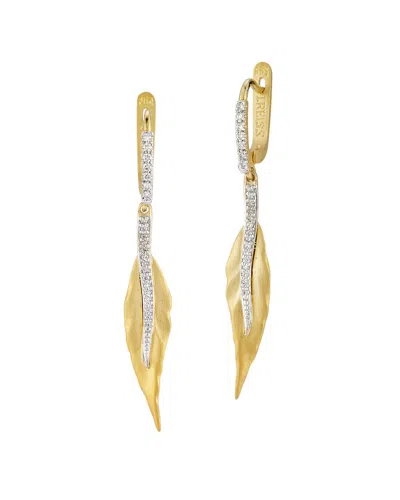 I. Reiss 14k 0.25 Ct. Tw. Diamond Leaf Dangle Earrings In Gold