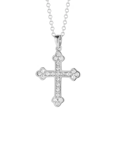 I. Reiss 14k 0.30 Ct. Tw. Diamond Cross Necklace In Metallic