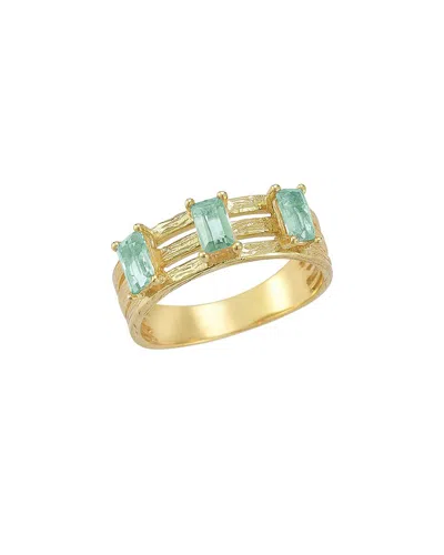 I. Reiss 14k 0.90 Ct. Tw. Diamond & Green Amethyst Cocktail Ring In Blue