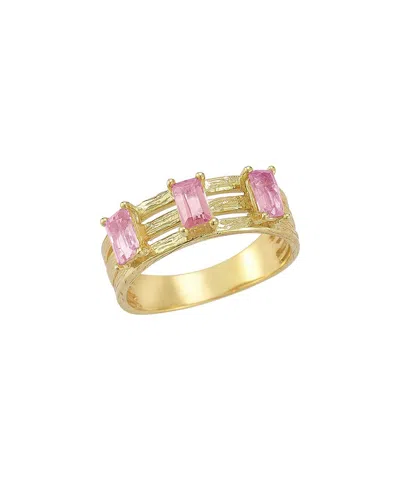 I. Reiss 14k 0.93 Ct. Tw. Diamond & Rose Quartz Cocktail Ring