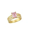 I. Reiss 14k 1.00 Ct. Tw. Diamond & Rose Quartz Cocktail Ring