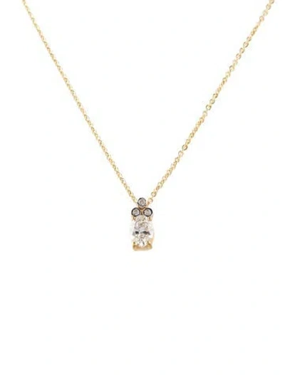 Pre-owned I. Reiss 14k 1.08ct Lab-grown Diamond Pendant Necklace, 16" In Multi
