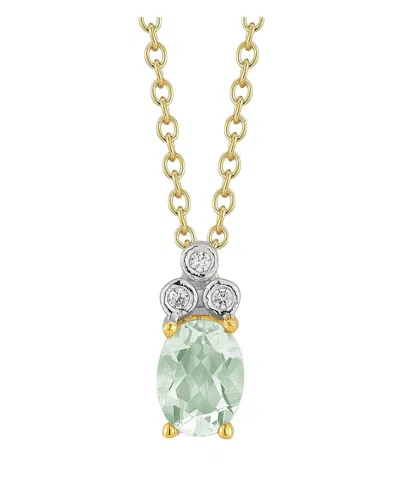 I. Reiss 14k 1.15 Ct. Tw. Diamond & Green Amethyst Necklace In Gold