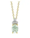 I. Reiss 14k 1.15 Ct. Tw. Diamond & Green Amethyst Necklace