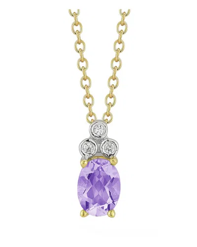 I. Reiss 14k 1.19 Ct. Tw. Diamond & Amethyst Necklace In Purple