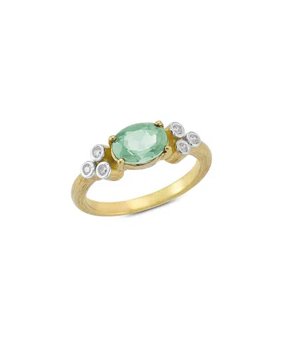 I. Reiss 14k 1.19 Ct. Tw. Diamond & Green Amethyst Cocktail Ring In Gold