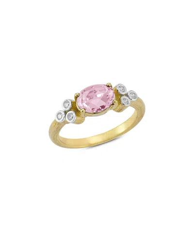I. Reiss 14k 1.20 Ct. Tw. Diamond & Rose Quartz Cocktail Ring In Gold