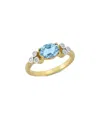 I. Reiss 14k 1.59 Ct. Tw. Diamond & Blue Topaz Cocktail Ring